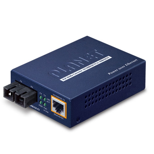Planet - FTP802S15 - Media Converter 10/100BASE-TX to 100BASE-FX 15km Single mode SC PoE (802.3af)