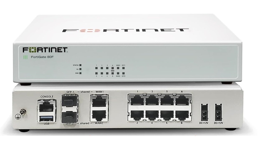 FORTINET - FG-81F - FortiGate-81F 8 x GE RJ45 ports, 2 x RJ45/SFP shared media WAN ports, 128GB SSD. *w/o subscription