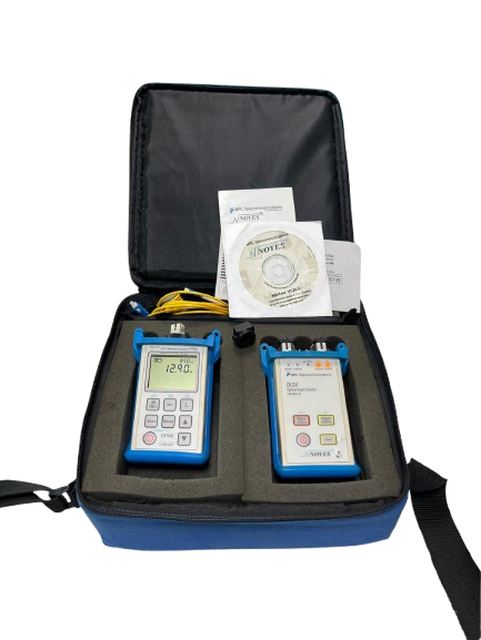 AFL - SMLP5-5 *Used - Noyes OLS4 Optical Light Source + OPM5-2D Optical Power Meter MM/SM, USB for PC connection, Port Cap, CD software & Carry case.