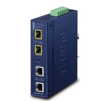 Planet - IGT-900-2T2S - Industrial 2-Port 10/100/1000T + 2-Port 100/1000/2500X SFP Managed Media Converter.
