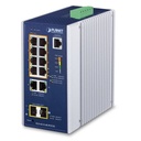 Planet - IGS-4215-8UP2T2S - Industrial Managed Switch L2/L4 8-Port 10/100/1000T 802.3bt PoE++, 2-Port 10/100/1000T, 2-Port SFP 100/1000X, IP30 -40~75C, Dual Power Input 48~54VDC, 240~360w.