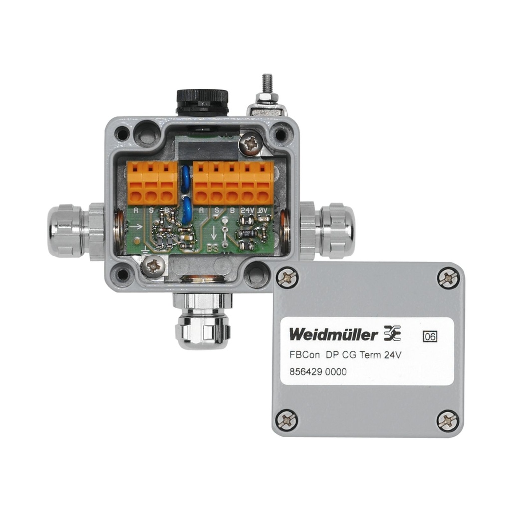 Weidmuller - 8564290000 - FBCON DP CG TERM 24V, Standard distributor with bus termination (active), Terminator, IP65, IP66.