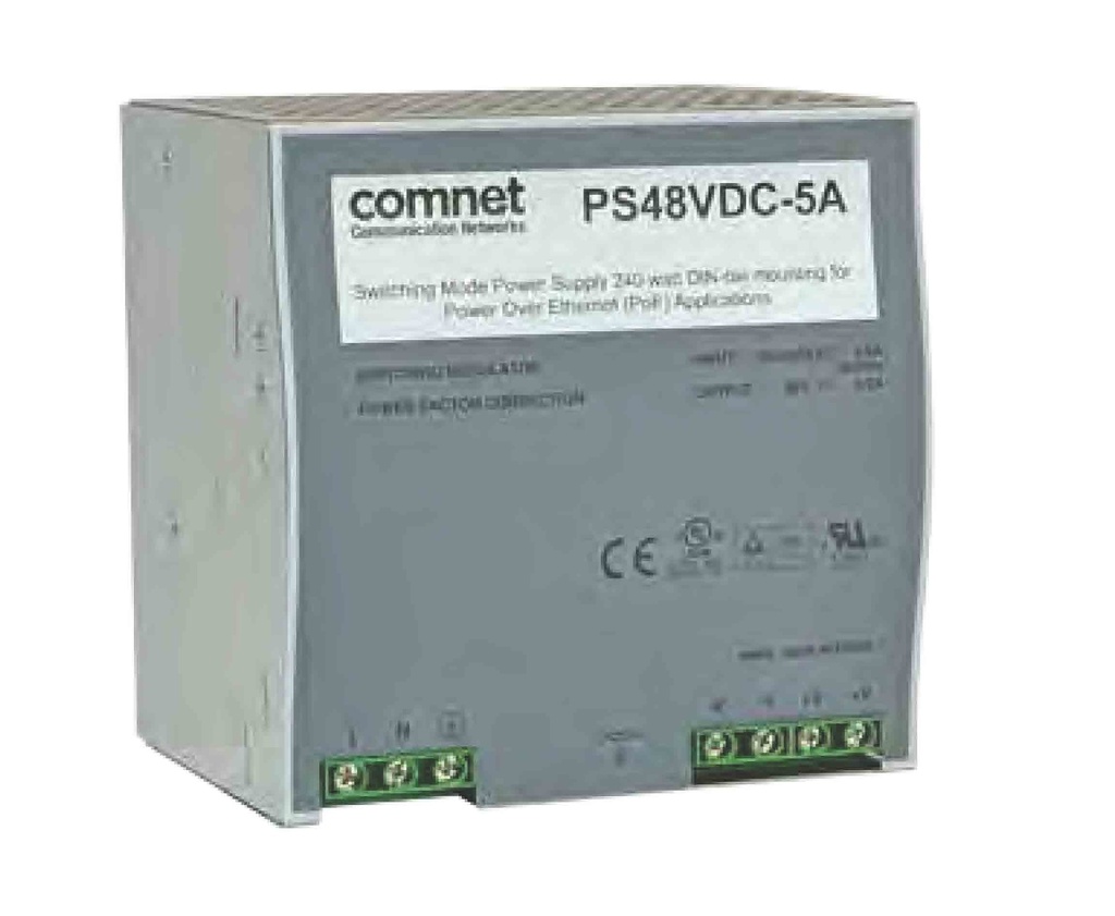 Comnet - PS48VDC-5A (PSMORD48240) - Industrial Power Supply (PSU) 48v DC 5A 240 Watt, Switching Mode, DIN-Rail.