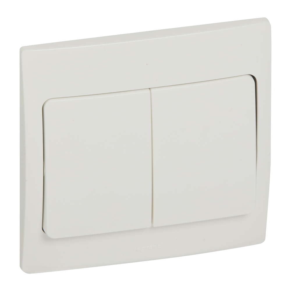 Legrand - 281003 - Mallia™ Single pole switch 2-Gang 2-Way 10A White.
