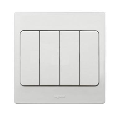 Legrand - 281006 - Mallia™ Single pole switch 4-Gang 1-Way 10A White.