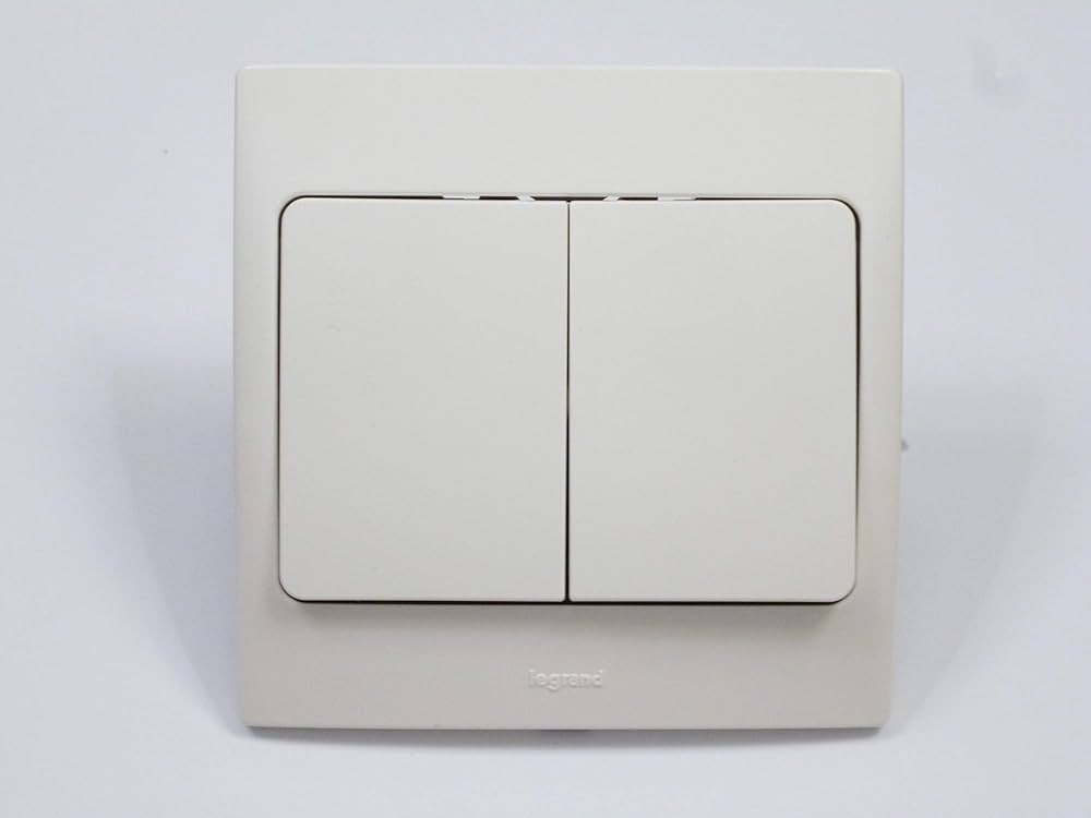 Legrand - 281052 - Mallia Single pole switch - 2 gang - 1 way - 20AX - White