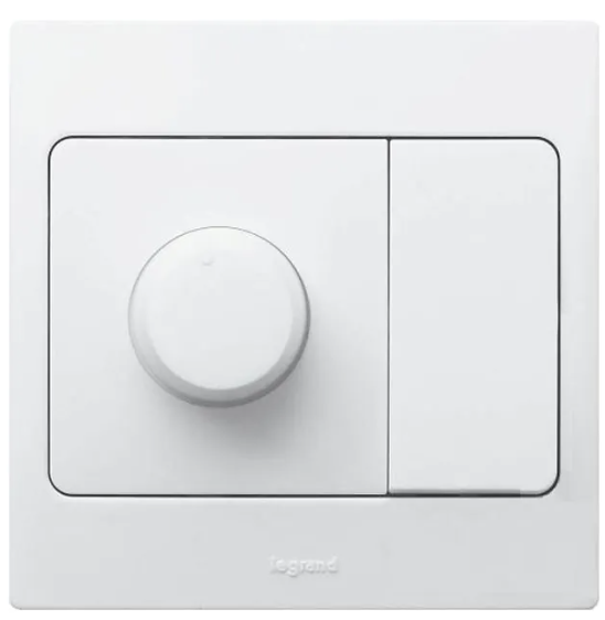 Legrand - 281084 - Mallia Dimmer Rotary Switch 500W - 2 way - White