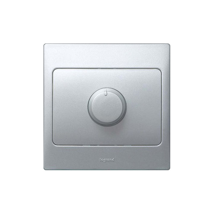 Legrand - 281280 - Mallia™ Double pole Dimmer 500 Watt Rotary Control 230V Silver.