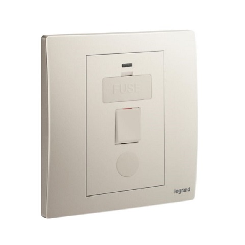 Legrand - 281542 - Mallia™ 13A 250V fused connection unit Switched w/ red LED power indicator Champagne.