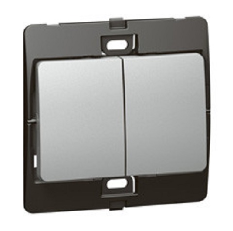 Legrand - 283002 - Mallia™ Single pole switch 2-Gang 1-Way 10A Silver.