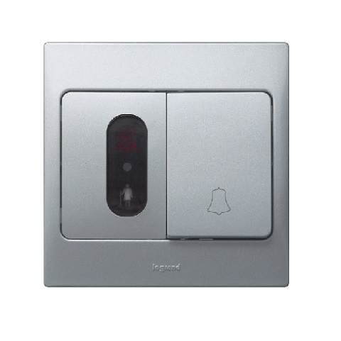 Legrand - 283045 - Mallia™ Push Button + DND/CUR sign Silver.