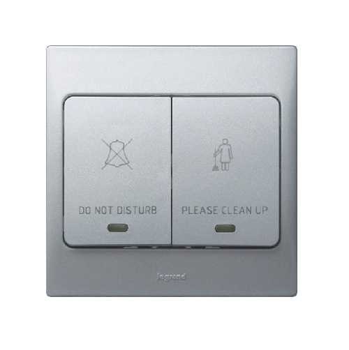 Legrand - 283046 - Mallia™ Switch for DND/CUR 2-Gang Silver 10A 250V.