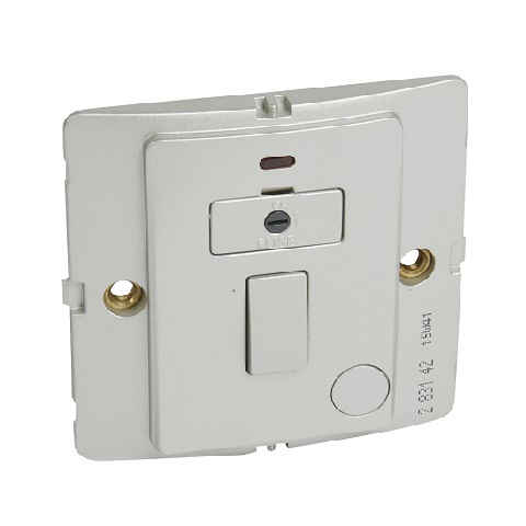 Legrand - 283142 - Mallia™ Fused Connection Units switched W/ Red LED 13A Silver.