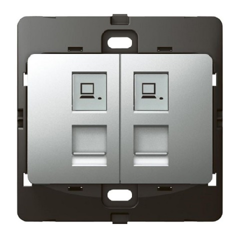 Legrand - 283165 - Mallia™ Double RJ45 Socket Cat6 Silver.