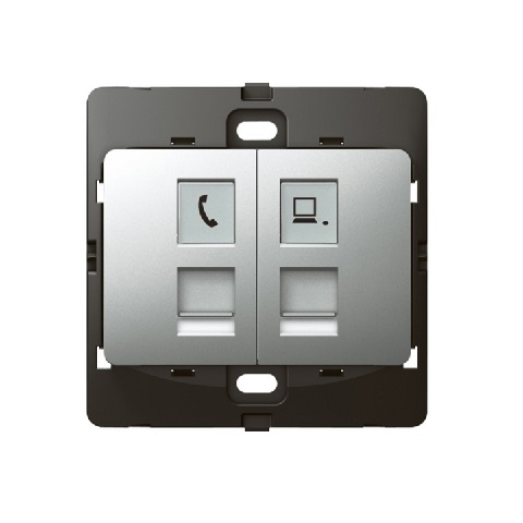 Legrand - 283166 - Mallia™ RJ11 & RJ45 CAT5e UTP Silver.