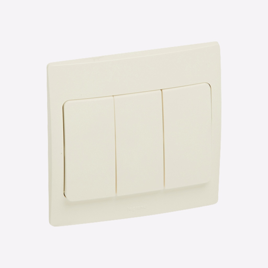 Legrand - 283204 - Mallia™ Single pole switch 3-Gang 1-Way 10A Pearl.