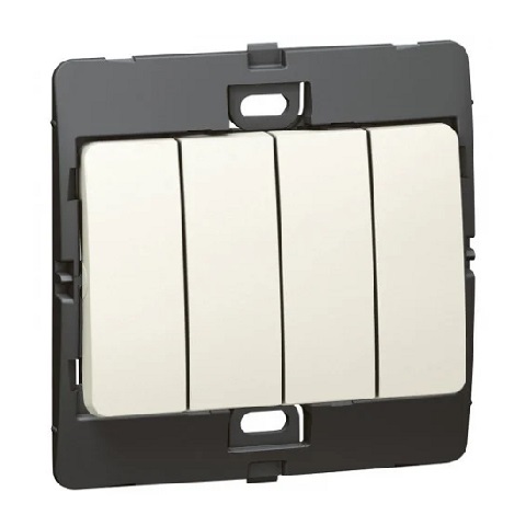 Legrand - 283206 - Mallia™ Single pole switch 4-Gang 1-Way 10A Pearl.
