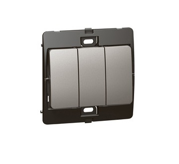 Legrand - 283404 - Mallia™ Single pole switch 3-Gang 1-Way 10A 250V Dark Silver.