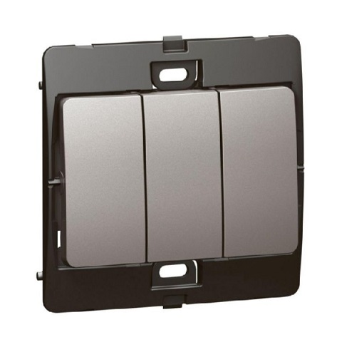 Legrand - 283405 - Mallia™ Single pole switch 3-Gang 2-Way 10A 250V Dark Silver.