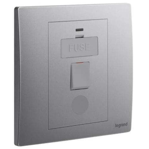 Legrand - 283542 - Mallia™ Fused Connection Units switched with Red LED 13A Dark Silver.