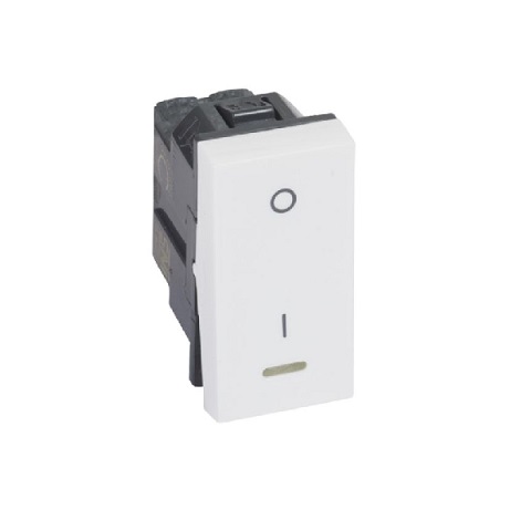 Legrand - 572014 - Arteor™ 1-Way Double pole switch w/ Red indicator 20A 1 Module White.
