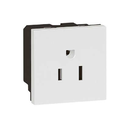 Legrand - 572117 - Arteor™ US Standard Socket outlet 15A/127V 2P 2 Module White.