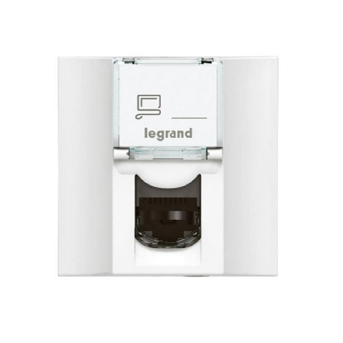 Legrand - 572331 - Arteor™ Cat6 Socket UTP 2 Module RJ45 Rear pluggable White.