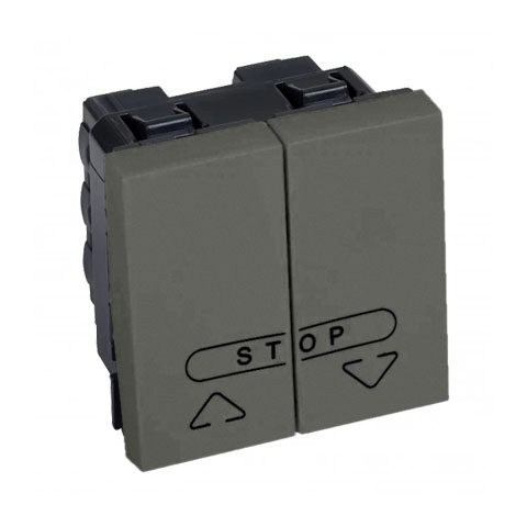 Legrand - 572719 - Arteor™ Electric Roller Blind Controller Double Push Button 10A, 2 Module Magnesium.