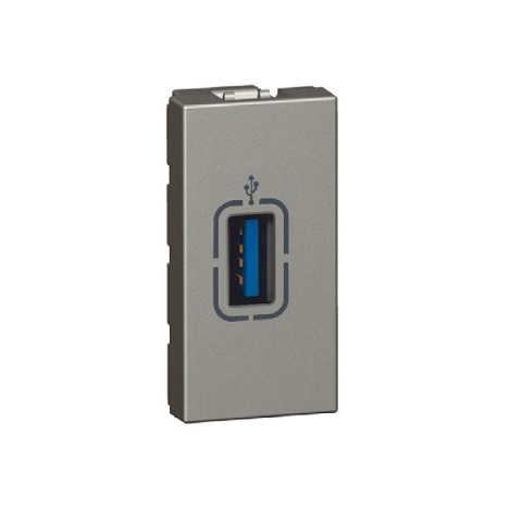 Legrand - 572775 - Arteor™ Connection via Screw Terminal USB 2.0 Data Transfer Socket 1 Module Magnesium.