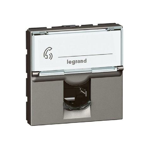 Legrand - 572813 - Arteor™ RJ11 telephone socket 6 contacts 2 Module Magnesium.
