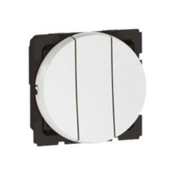 Legrand - 573072 - Arteor Switch 1-Way 3-Gang 20A 2 Module White.