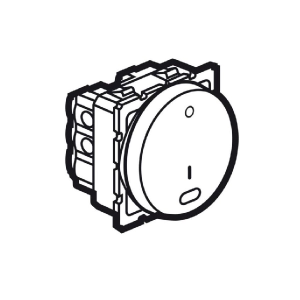 Legrand - 573176 - Arteor Switch 1-Way Double Pole w/ Red indicator 20A 2 Module White.