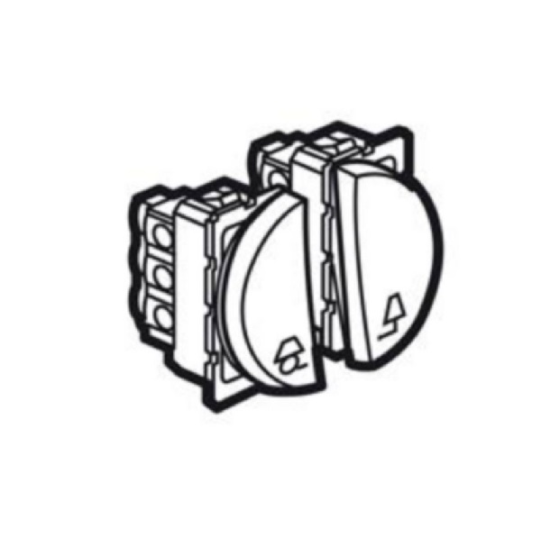 Legrand - 573785 - Arteor 2-Way Double Pole Lighting Control Master Switch Round 20A 2 Module Magnesium.