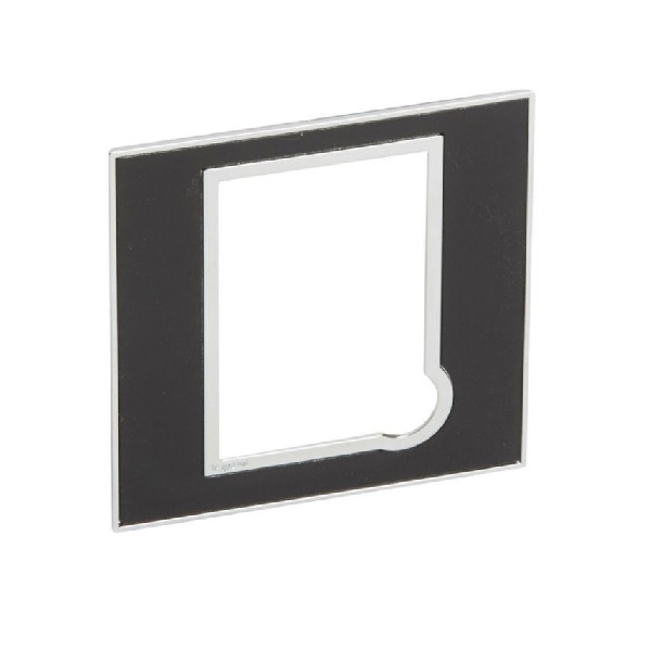 Legrand - 575123 - Arteor™ Plate British Standard square for fused connection unit Mirror Black.
