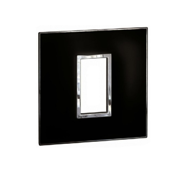 Legrand - 575203 - Arteor™ Plate British Standard square 1 Module Mirror Black.