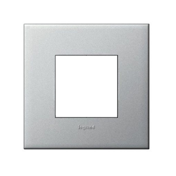 Legrand - 575211 - Arteor™ Plate British Standard for Square 2 Module & 1.2" touch screen 1-Gang Neutral Pearl Alu.