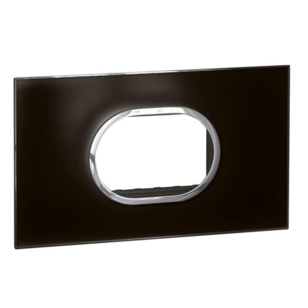 Legrand - 575543 - Arteor™ Plate British Standard Round 3 Module Mirror Black.
