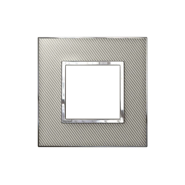 Legrand - 576127 - Arteor™ Plate British Standard for Square 2 Module & 1.2" touch screen 1-Gang Woven Metal.