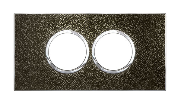 Legrand - 576134 - Arteor™ Plate British Standard for Round 2x2 Module 2-Gang Leather Galuchat.
