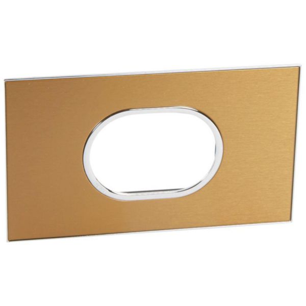 Legrand - 576150 - Arteor™ Plate British Standard Round 3 Module Brushed Gold brass.