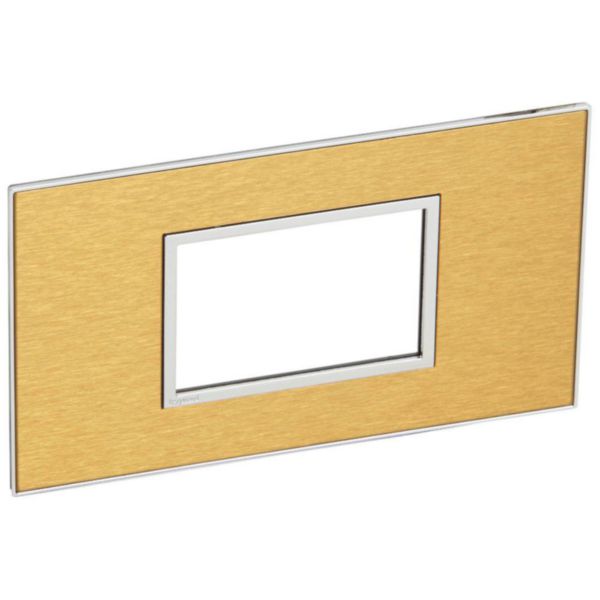 Legrand - 576160 - Arteor™ Plate British Standard square 3 Module 2-Gang Brushed Gold brass.
