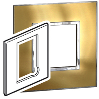 Legrand - 576190 - Arteor™ Plate British Standard square for fused connection unit Brushed Gold brass.
