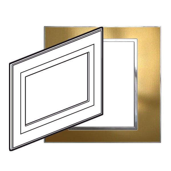 Legrand - 576510 - Arteor™ Plate Italian / US Standard Square for Video station 10" Brushed Gold brass.
