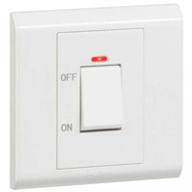 Legrand - 617074 - Double pole switch Belanko - 1 way switch + neon - 1 gang - 32 A 250 V~