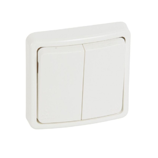 Legrand - 684554 - Plexo™ Flush Mounting Switch 20A 2-Gang 2-Way White.
