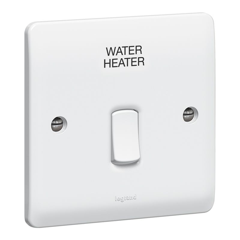 Legrand - 730112 - Synergy™ - Double pole switch - Double pole ''water heater''+indicator - 20 A 250 V~ - White