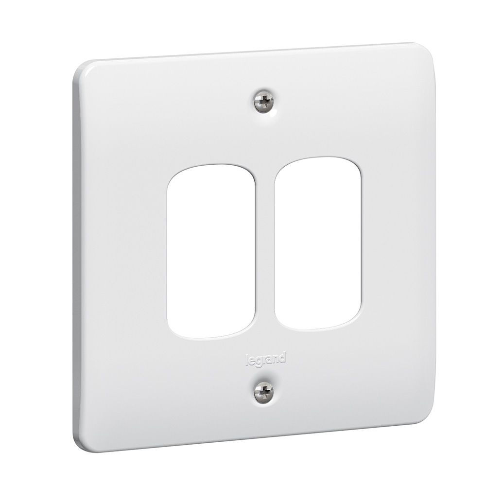 Legrand - 730192 - Synergy™ - Front plate - for 2 Grid modules - 1 gang - White