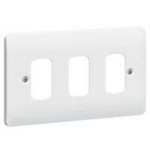 Legrand - 730193 - Synergy™ - Front plate - for 3 Grid modules - 2 gang - White