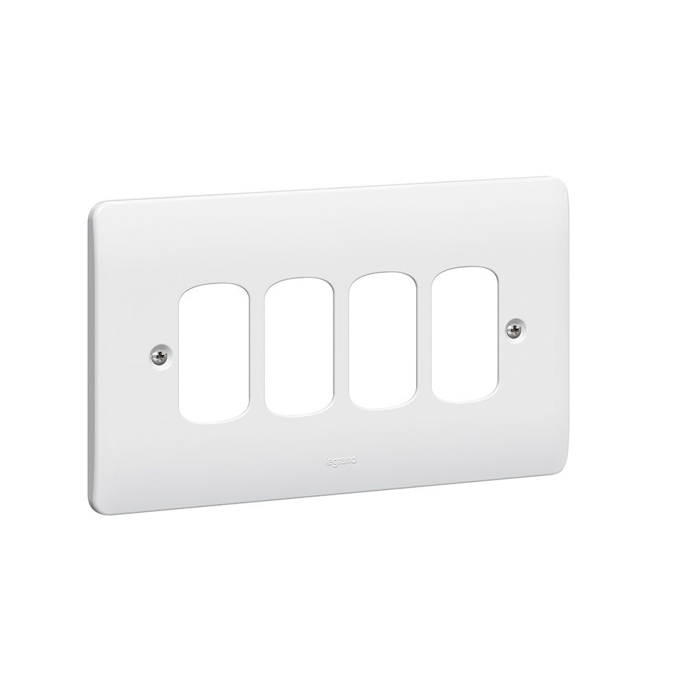 Legrand - 730194 - Synergy™ - Front plate - for 4 Grid modules - 2 gang - White