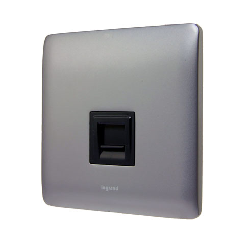 Legrand - 731056 - Synergy™ Cat6 Data socket / outlet RJ45 single Silver.